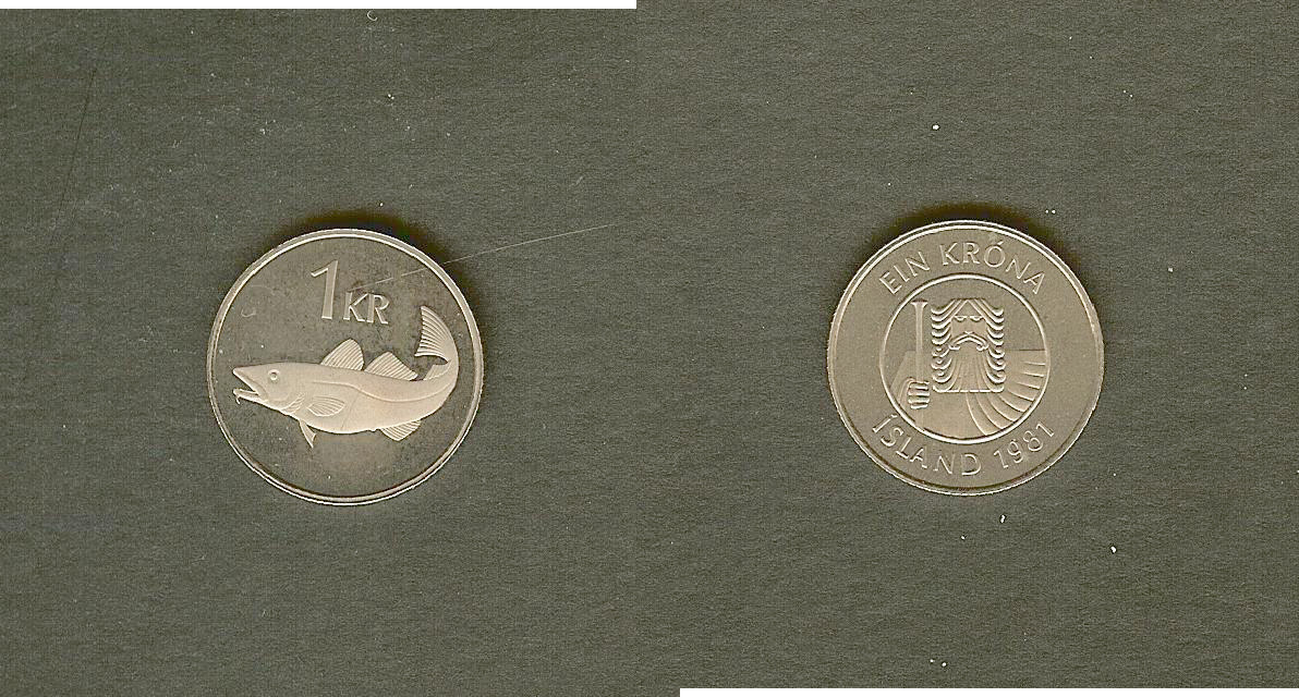 Iceland 1 krone 1981 Proof